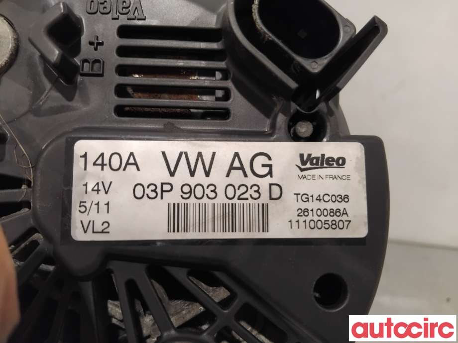 Dynamo til VW Polo 2009-2014 (Type V, Fase 1)  (VOLKSWAGEN|03P903023DX|TG14C036|03P903023D)