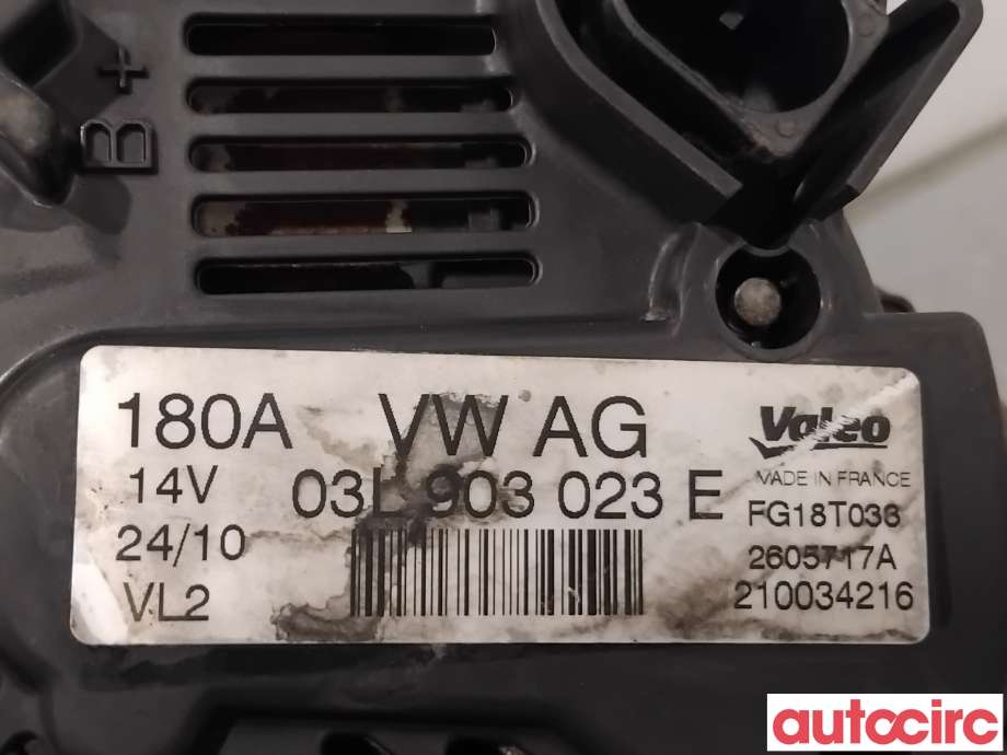 Dynamo til VW Passat 2005-2010 (B6) (B6) (VOLKSWAGEN|03L903023EX|FG18T033|03L903024JX)
