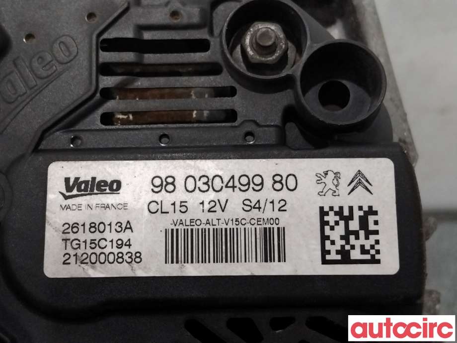 Dynamo til Citroën C4, Aircross 2012-2017  (CITROEN|1606859180|TG15C194|9803049980)