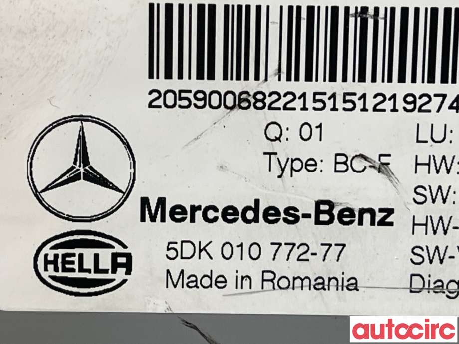 Styreenhet diverse til Mercedes C-Klasse 2014-2018 (Fase 1) (W205) (W205) (MERCEDES|A2059006822|5DK010772-77|A2059006330)