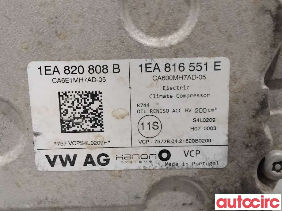 Aircondition kompressor til VW ID.4 2020-->>  (VOLKSWAGEN|1EA820808B|1EA816551E|1EA820808H)