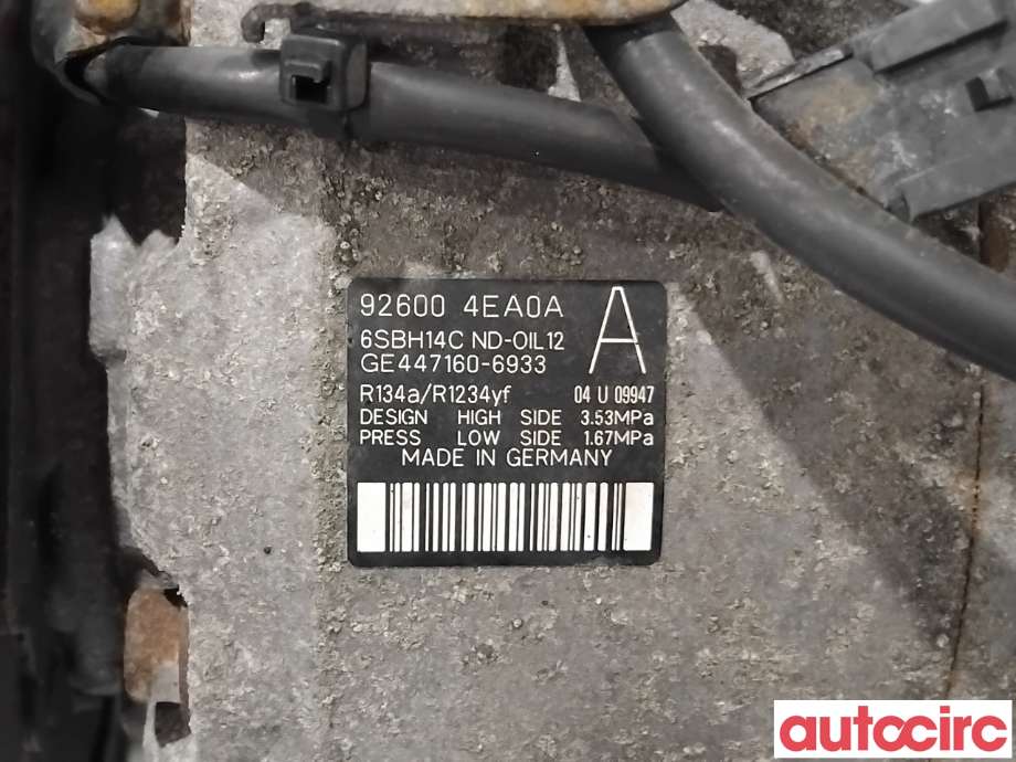 Aircondition kompressor til Nissan Qashqai 2014-2021 (Type II)  (NISSAN|926004EA0A|447160-6933)