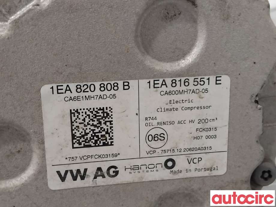 Aircondition kompressor til VW ID.4 2020-->>  (VOLKSWAGEN ID4|1EA820808B|1EA816551E|1EA820808H)