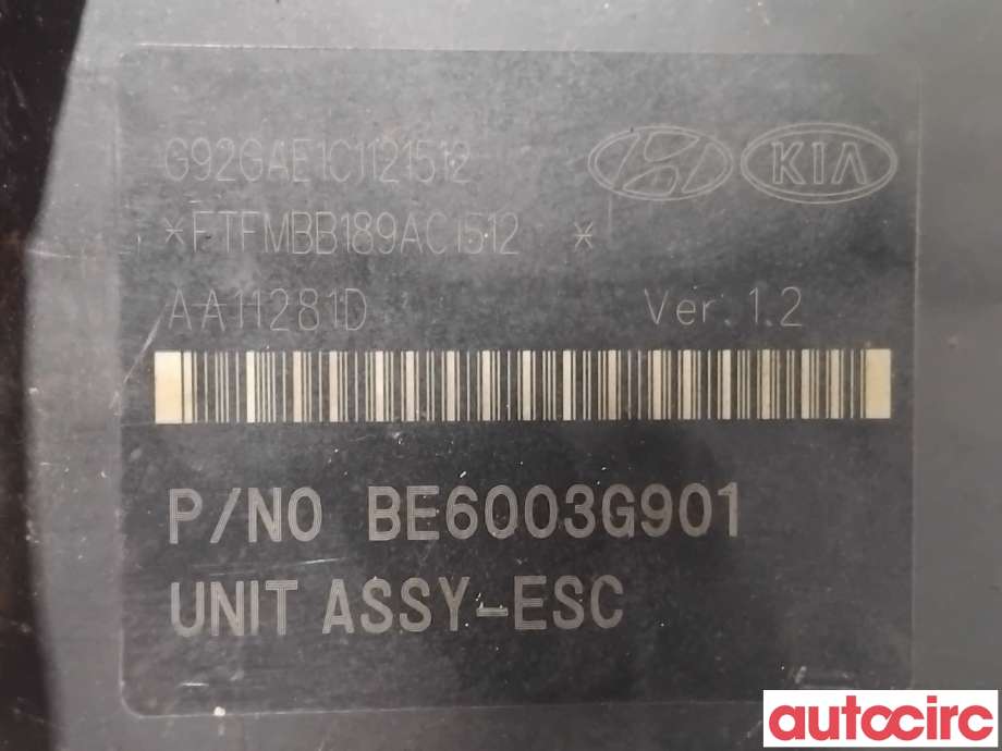 ABS sentral til Kia Rio 2011-2017 Type III  (KIA|589201W500|BE6003G901|58920-1W500)