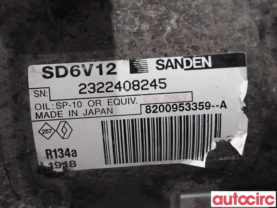 Aircondition kompressor til Renault Kangoo 2008-2021 (Type II)  (RENAULT|7711497298|SD6V121918|8200953359)