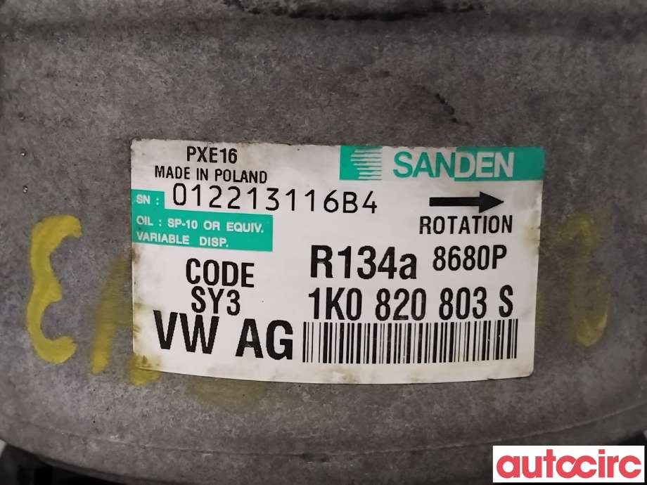 Aircondition kompressor til VW Passat 2005-2010 (B6) (B6) (VOLKSWAGEN|1K0820859QX|PXE168680|1K0820808F)