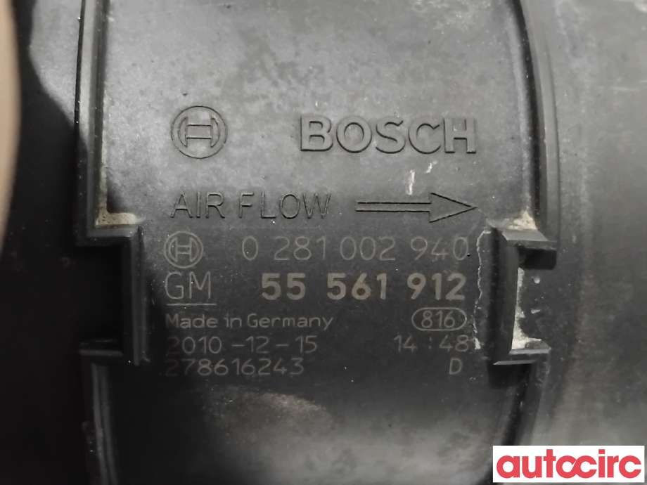 Luftmengde/luftmassemåler til Opel Astra J 2010-2015  (OPEL|55561912|0281002940)