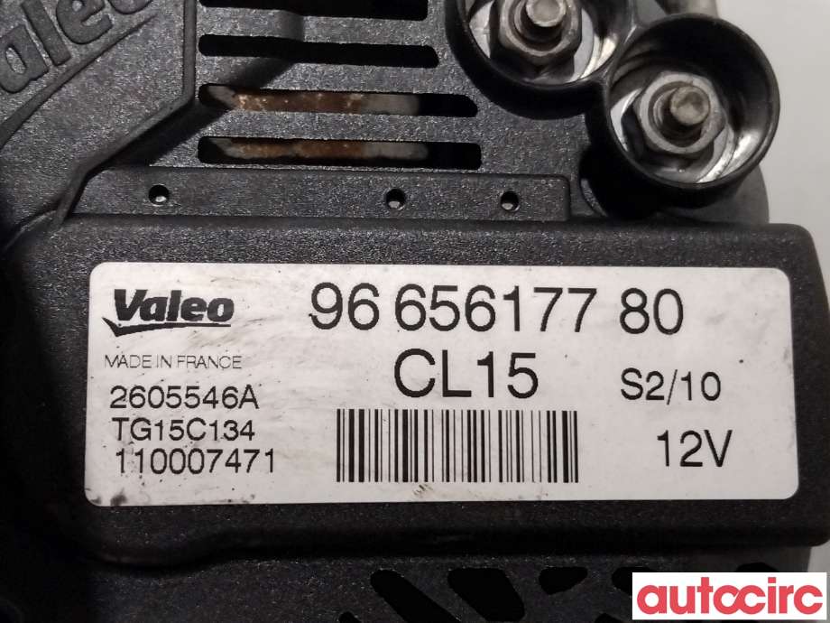 Dynamo til Peugeot Partner 2008-2015 (Type II, Fase 1)  (PEUGEOT|5702K9|TG15C134|9665617780)