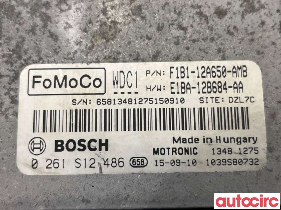 Styreenhet motor til Ford Fiesta 2013-2017 (Type VI, Fase 2)  (FORD|1870841|0261S12486|E1BA-12B684-AA)
