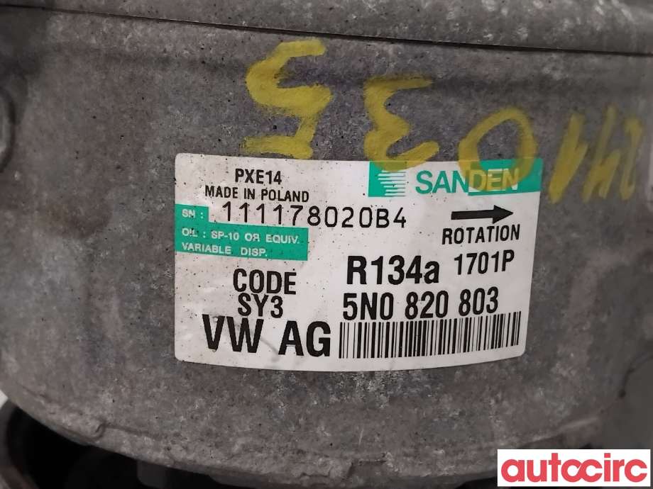 Aircondition kompressor til VW Golf VI 2008-2012  (VOLKSWAGEN|5K0820803X|PXE141701|1K0820808F)