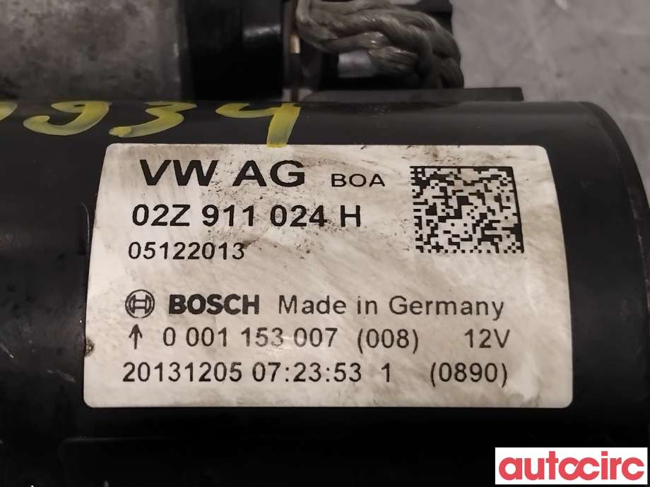 Starter diesel til VW Caddy 2010-2015 (Type III, Fase 2)  (VOLKSWAGEN|02Z911024HX|0001153007|02Z911024H)