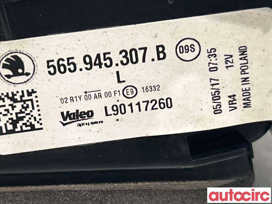 Baklykt venstre indre til Škoda Kodiaq 2017-->> (SKODA|565945307B)