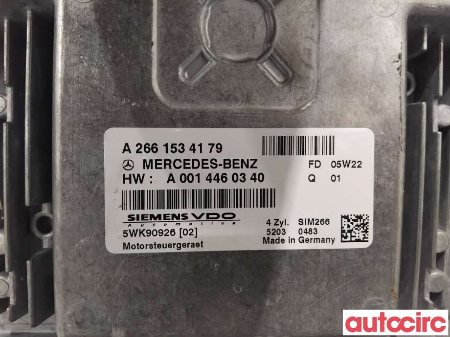 Styreenhet motor til Mercedes A-Klasse 2005-2012 (W169) (W169) (MERCEDES|A0024463340|5WK90926|A2661534179)