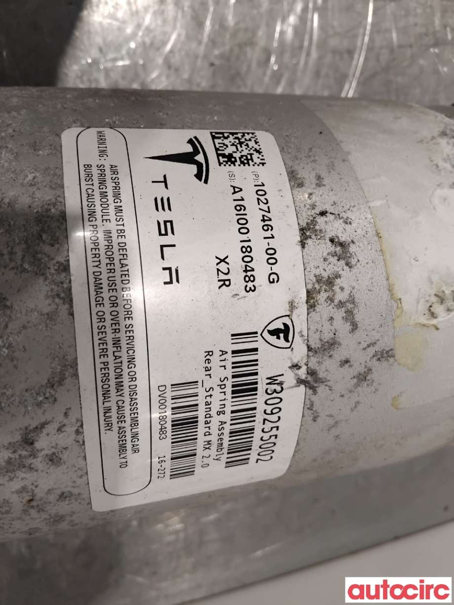 Fjær foran nivå luftpute/belg til Tesla Model X 2016-->> (TESLA|1027461-00-G|)
