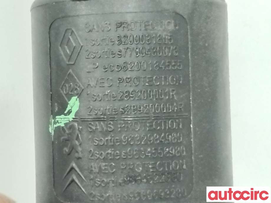 Spylerpumpe til Renault Megane 2009-2016 Type III  (RENAULT|289200004R|9634558980|7700430078)