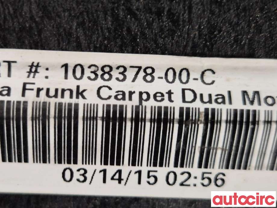 Bagasjerom teppe/gulvplate til Tesla Model S 2013-2016 (Fase 1)  (TESLA|1038378-00-C|)