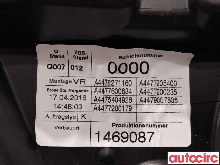 Ruteheis til Mercedes Vito 2014-->> (W447) (W447) (MERCEDES|A4477204000|)
