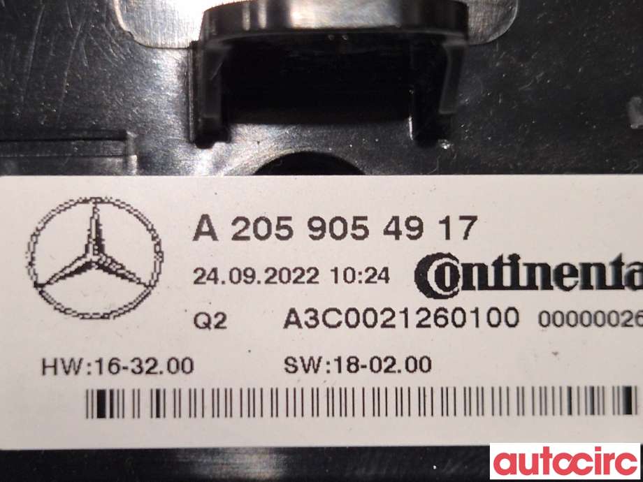 Varmeapparat betjening til Mercedes EQC 2019-->>  (MERCEDES|A2059054917)
