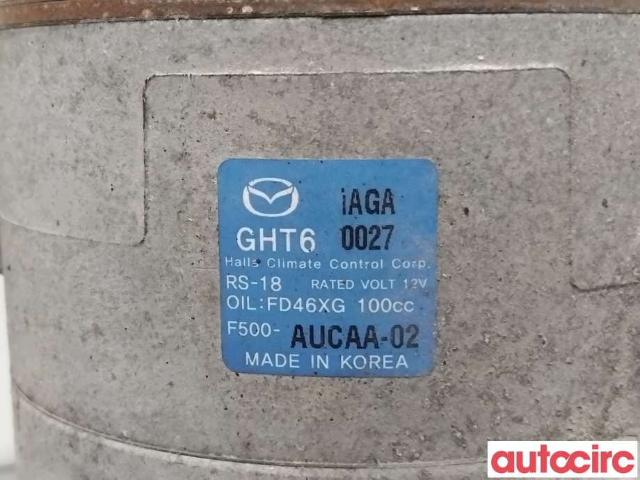 Aircondition kompressor til Mazda 6 2013-2015 (Type III, Fase 1)  (MAZDA|GHT6-61-450A|F500-AUCAA-02|GHT6)