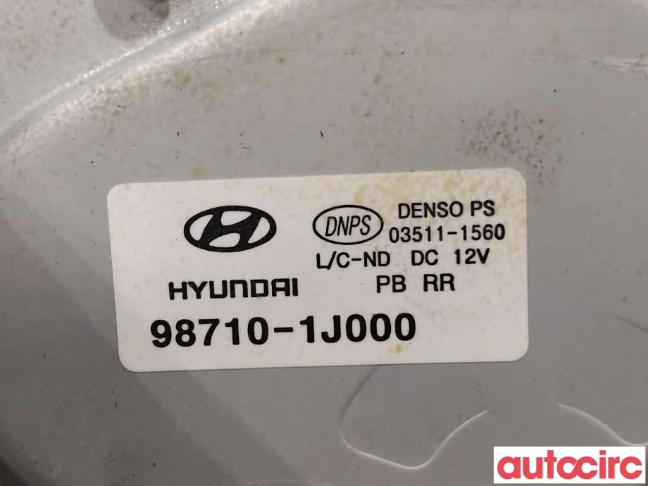 Viskermotor bakrute til Hyundai i20 2009-2014 (Type I) (HYUNDAI|987001J500|03511-1560|98710-1J000)