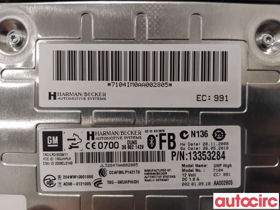 Dashbord telefon til Opel Astra J 2010-2015 (OPEL|13353284|7104)