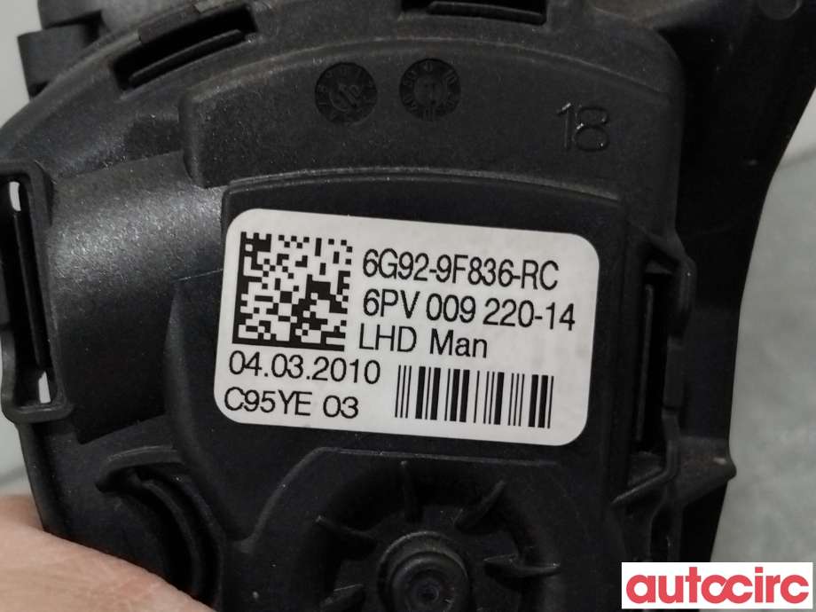Pedal gass til Ford Mondeo 2007-2010 (Type IV, Fase 1)  (FORD|2103911|6PV009220-14|6G92-9F836-RC)
