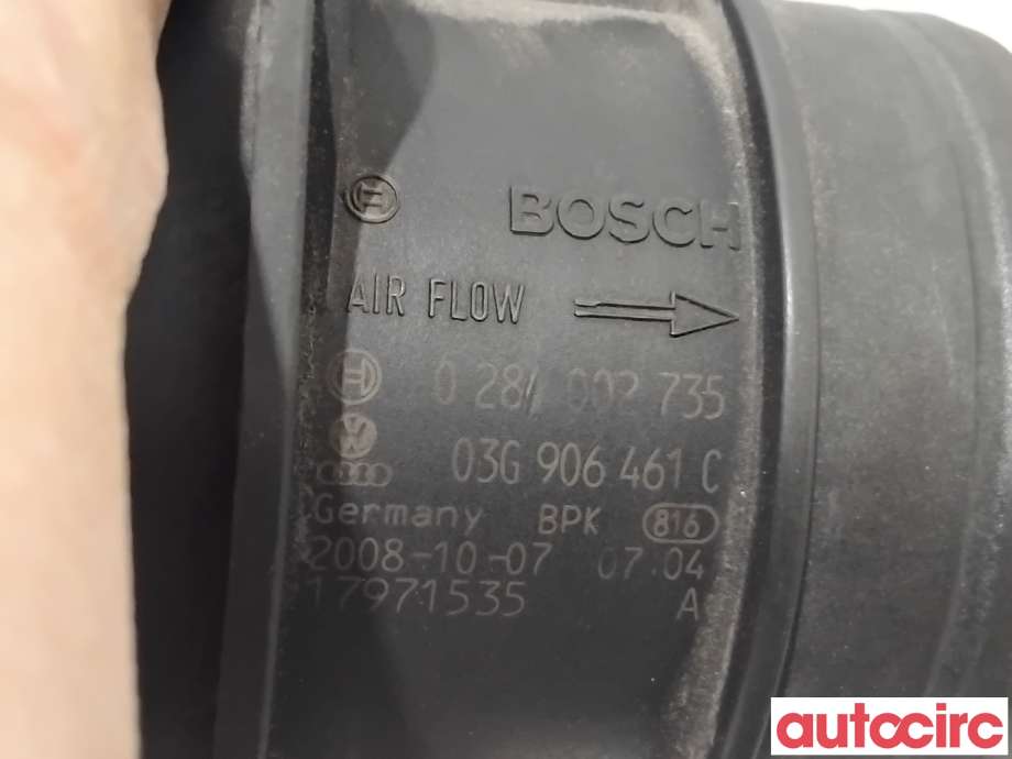 Luftmengde/luftmassemåler til Škoda Superb 2008-2015 (Type II)  (SKODA|03G906461C|0281002735)