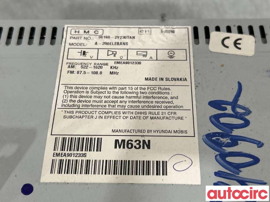 Bilstereo til Hyundai Ix35 2010-2015  (HYUNDAI|961602Y230TAN)
