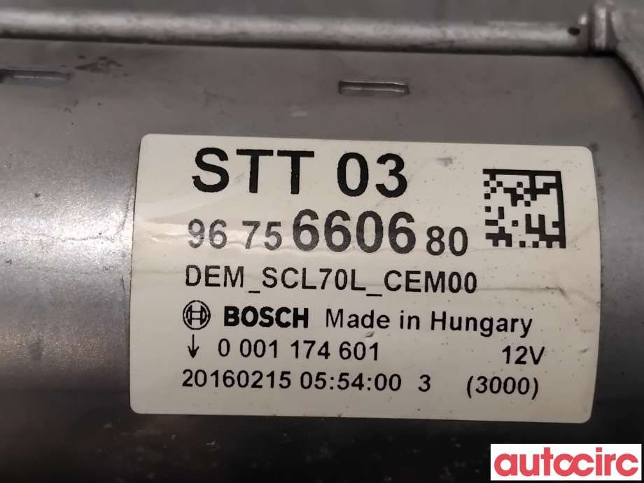 Starter diesel til Peugeot 208 2012-2019 (Type I)  (PEUGEOT|1627650980|0001174601|9675660680)