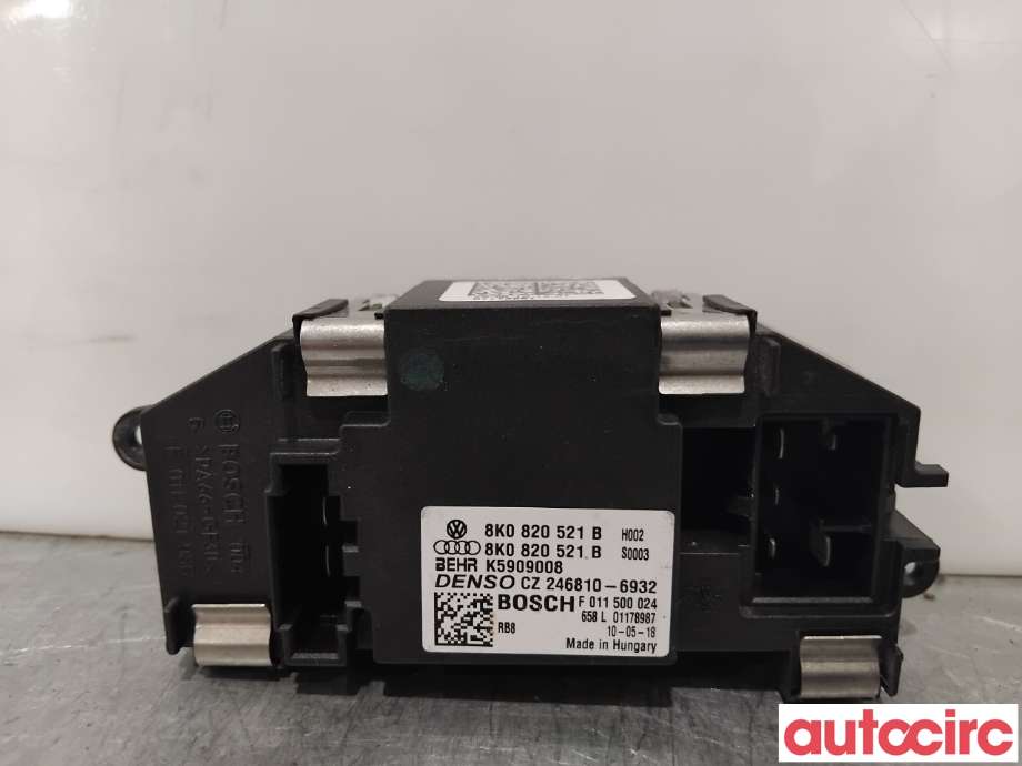 Varmeapparat motstand til Audi A4 2007-2014 (Type IV) (B8) (B8) (AUDI|8K0820521B|F011500024)