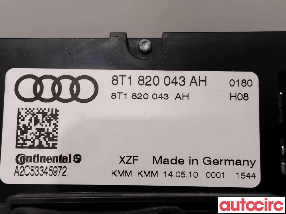 Varmeapparat betjening til Audi A4 2007-2014 (Type IV) (B8) (B8) (AUDI|8T1820043AH|A2C53345972|8T1820043AS)