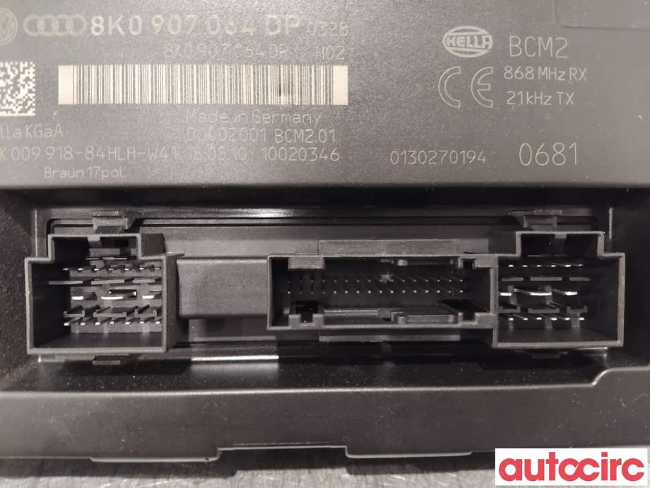 Styreenhet comfort (BCM) til Audi A4 2007-2014 (Type IV) (B8) (B8) (AUDI|8K0907064CQ|5DK009918-84|8K0907064DP)