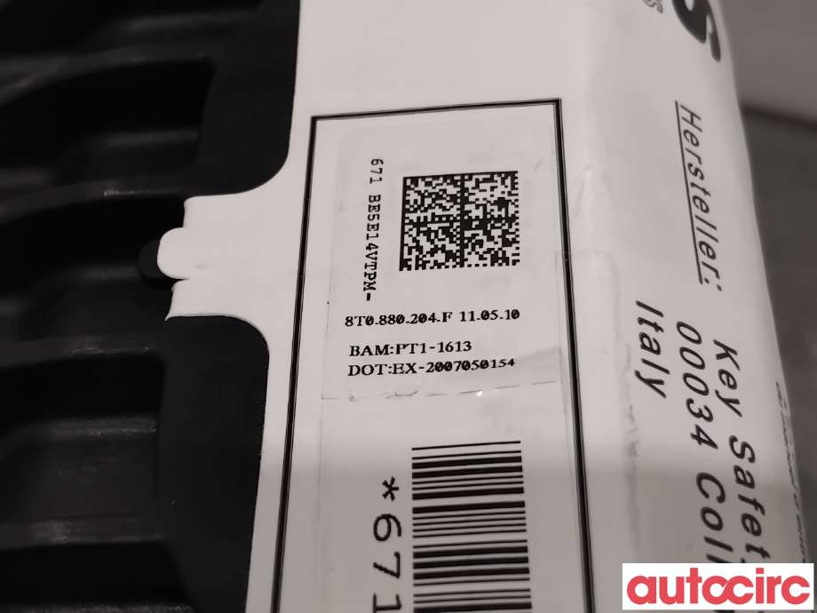 Airbag passasjer til Audi A4 2007-2014 (Type IV) (B8) (B8) (AUDI|8T0880204F|)
