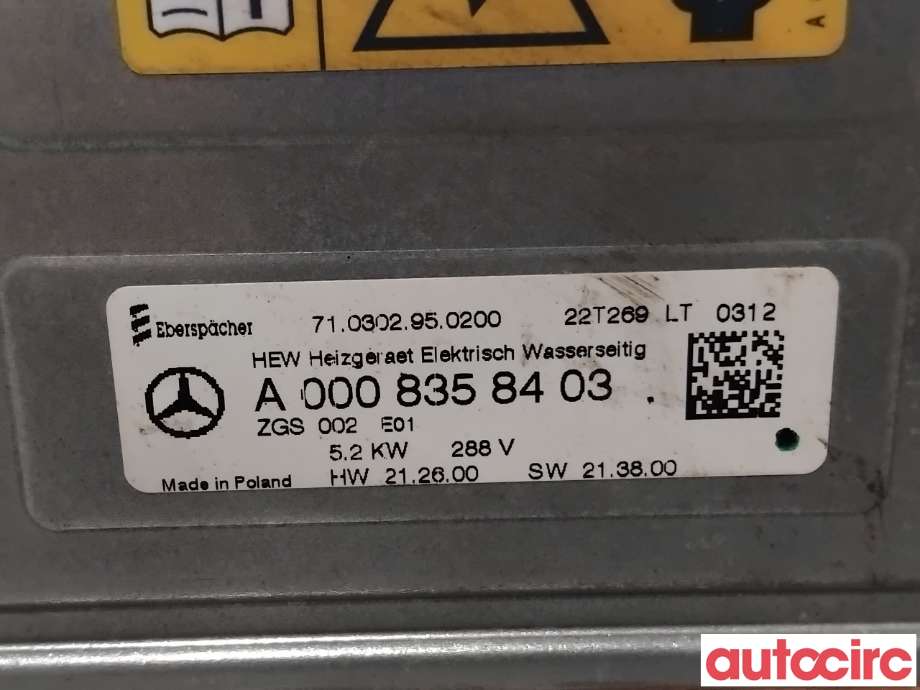 Motorvarmer elektrisk til Mercedes EQC 2019-->>  (MERCEDES|A0008358403|710302950200|A1678354200)