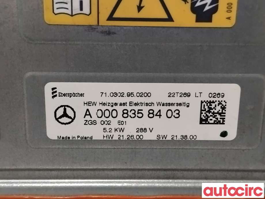 Motorvarmer elektrisk til Mercedes EQC 2019-->>  (MERCEDES|A0008357300|710302950200|A1678354200)