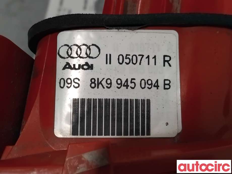 Baklykt høyre indre til Audi A4 2007-2014 (Type IV) (B8) (B8) (AUDI|8K9945094B|)