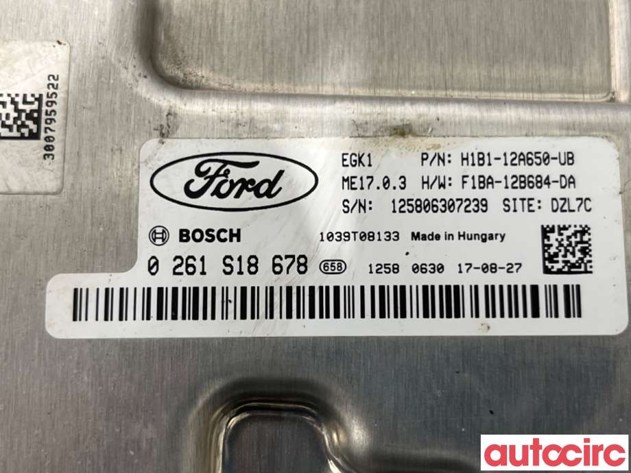 Styreenhet motor til Ford Fiesta 2017-->> (Type VII)  (FORD|2140747|0261S18678|F1BA-12B684-DA)