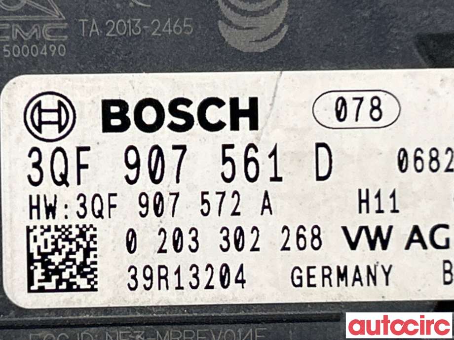 Sensor radar til Škoda Octavia 2017-2020 (Type III, Fase 2) (SKODA|3QF907561D)