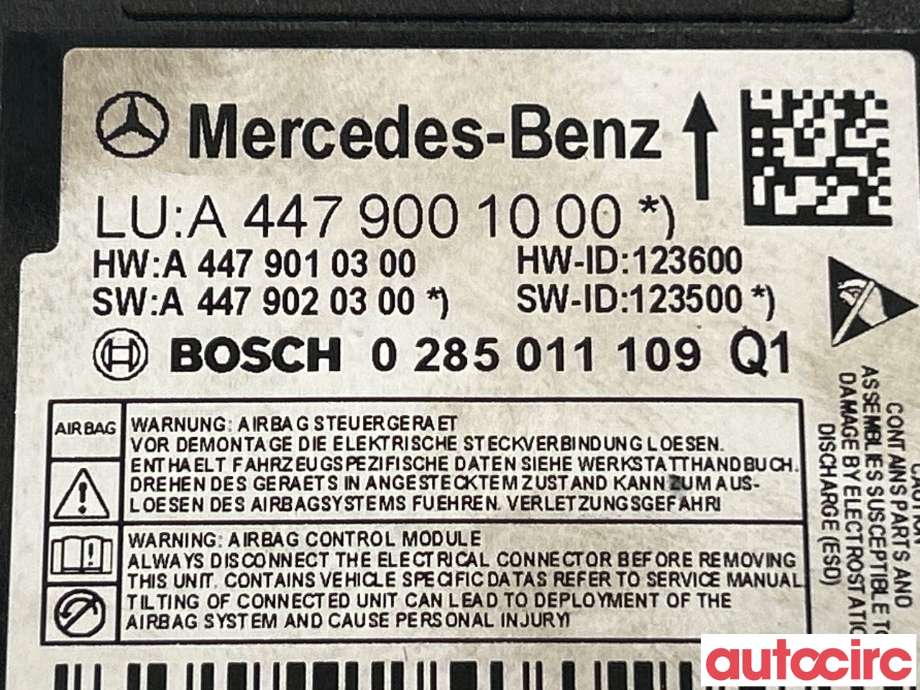 Airbag elektronikk til Mercedes Vito 2014-->> (W447) (W447) (MERCEDES|A4479001000)