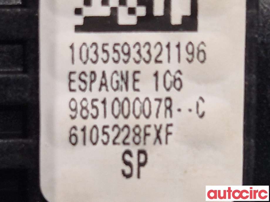 Airbag rattpute til Renault Megane 2009-2016 Type III  (RENAULT|985100007R|)