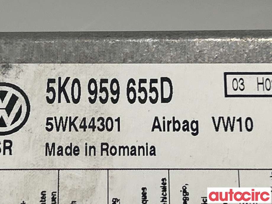 Airbag elektronikk til VW Golf VI 2008-2012  (VOLKSWAGEN|5K0959655D)