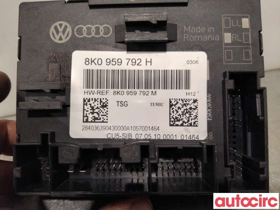 Styreenhet dør venstre foran til Audi A4 2007-2014 (Type IV) (B8) (B8) (AUDI|8K0959792H|)