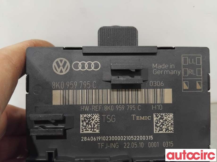 Styreenhet dør venstre foran til Audi A4 2007-2014 (Type IV) (B8) (B8) (AUDI|8K0959795C|)