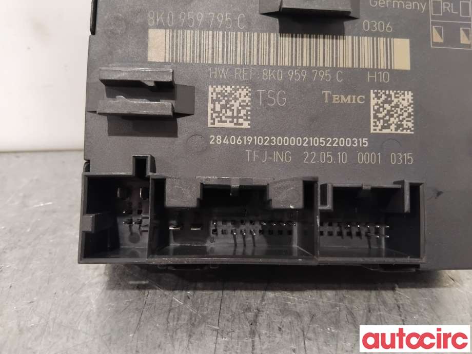 Styreenhet dør venstre foran til Audi A4 2007-2014 (Type IV) (B8) (B8) (AUDI|8K0959795C|)