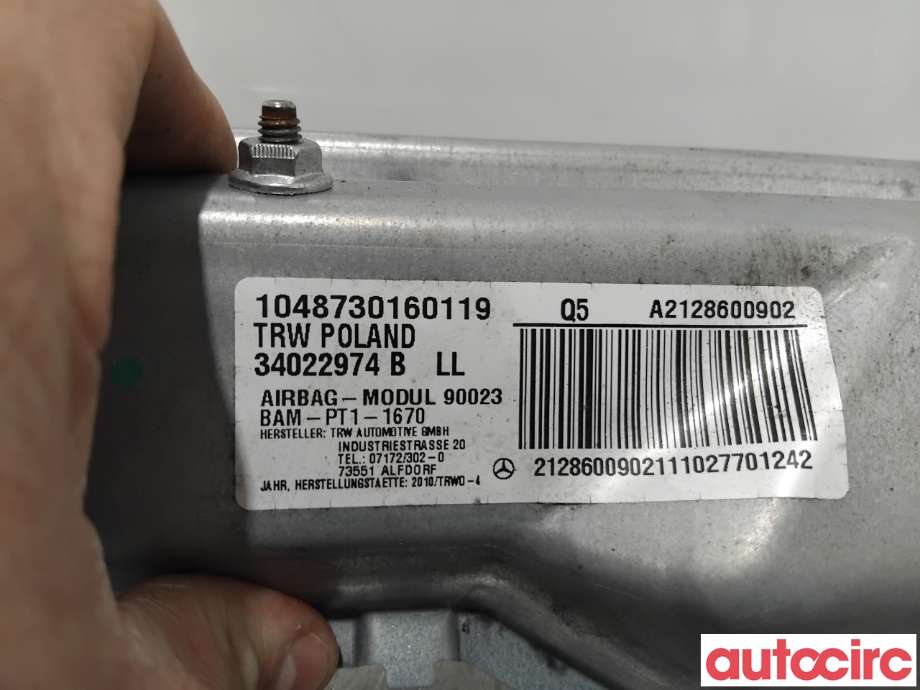 Airbag kne til Mercedes E-Klasse 2009-2013 (Fase 1) (W212) (W212) (MERCEDES|A2128600902|34022974B)