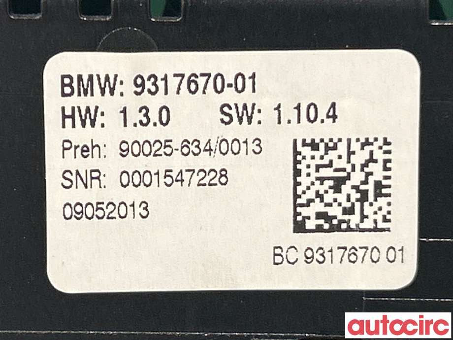 Varmeapparat betjening til BMW 5-Serie 2010-2017 (F10/F11) (F10/F11) (BMW|61319328425|)