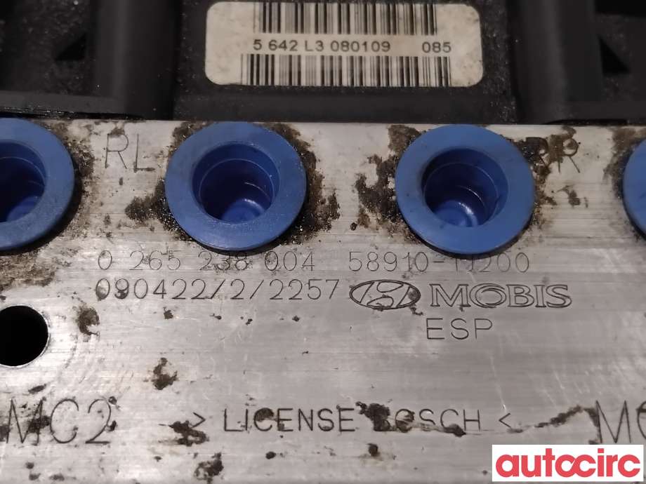 ABS sentral til Hyundai i20 2009-2014 (Type I)  (HYUNDAI|589101J200|0265238004|58910-1J200)