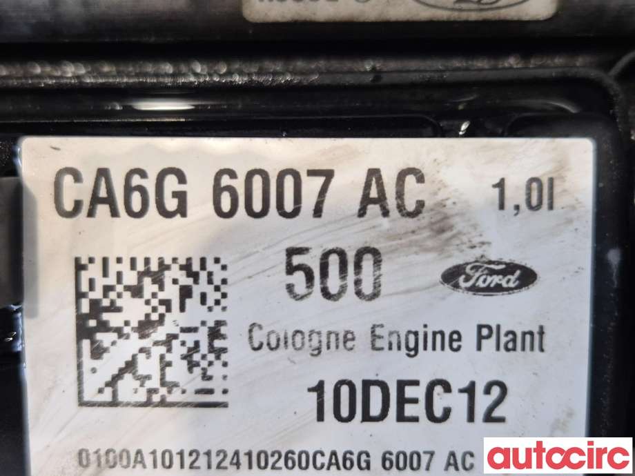 Motor bensin til Ford Fiesta 2013-2017 (Type VI, Fase 2)  (FORD|1811601|XMJA|CA6G-6006-BA)