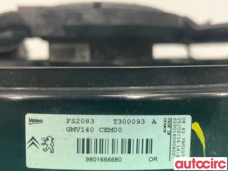 Kjølevifte til Peugeot 208 2012-2019 (Type I)  (PEUGEOT|9801666680)