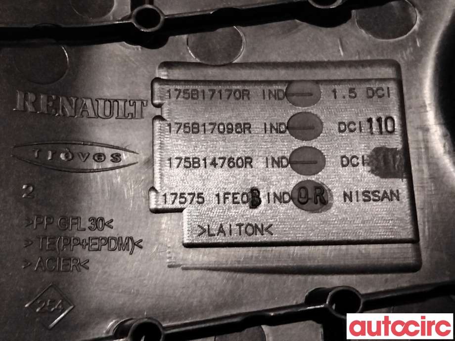 Motordeksel over motor til Renault Scenic 2009-2016 (Type III) (RENAULT|175B14760R|)